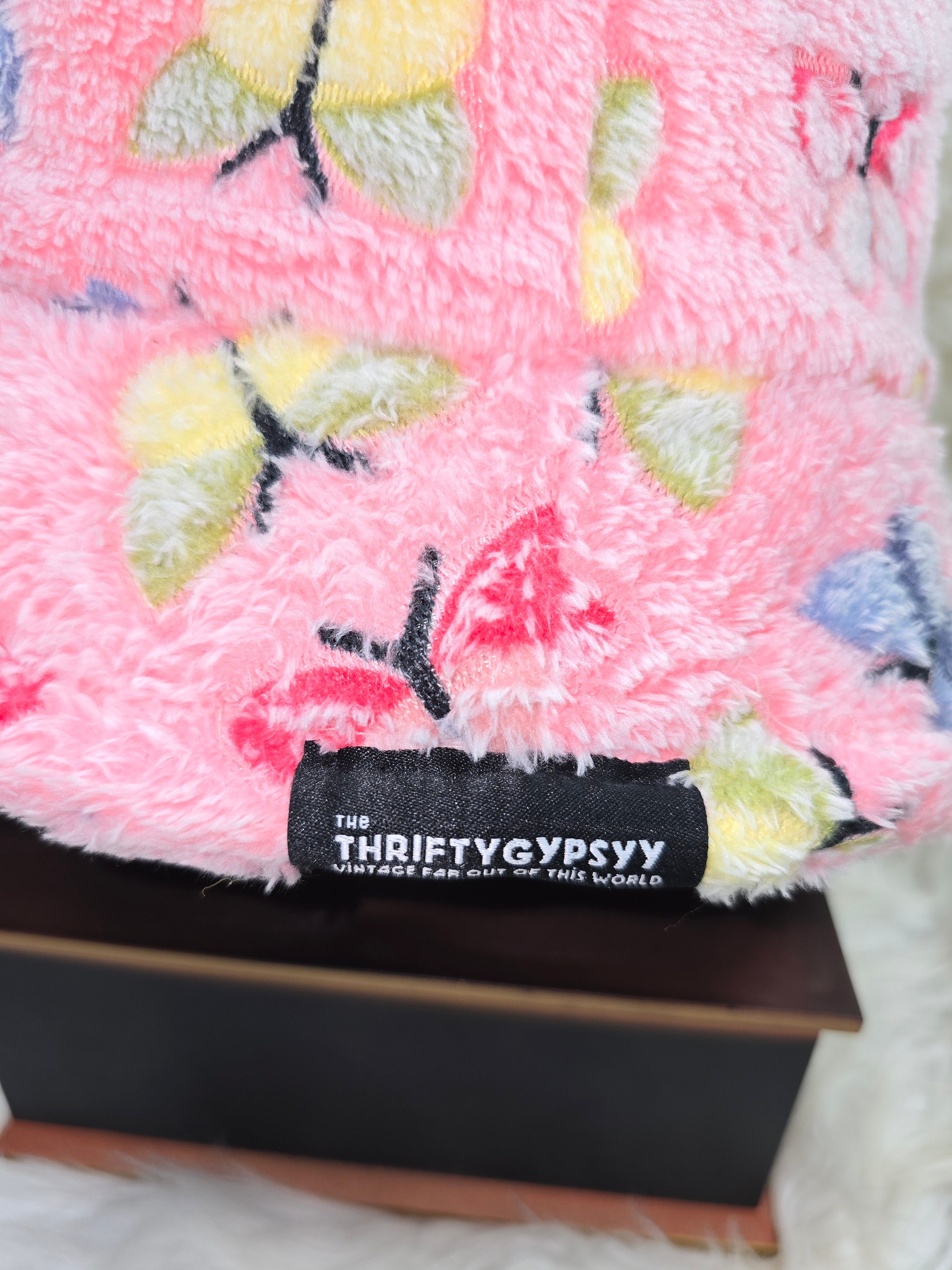 The Pink Butterfly Fuzzy Bucket Hat