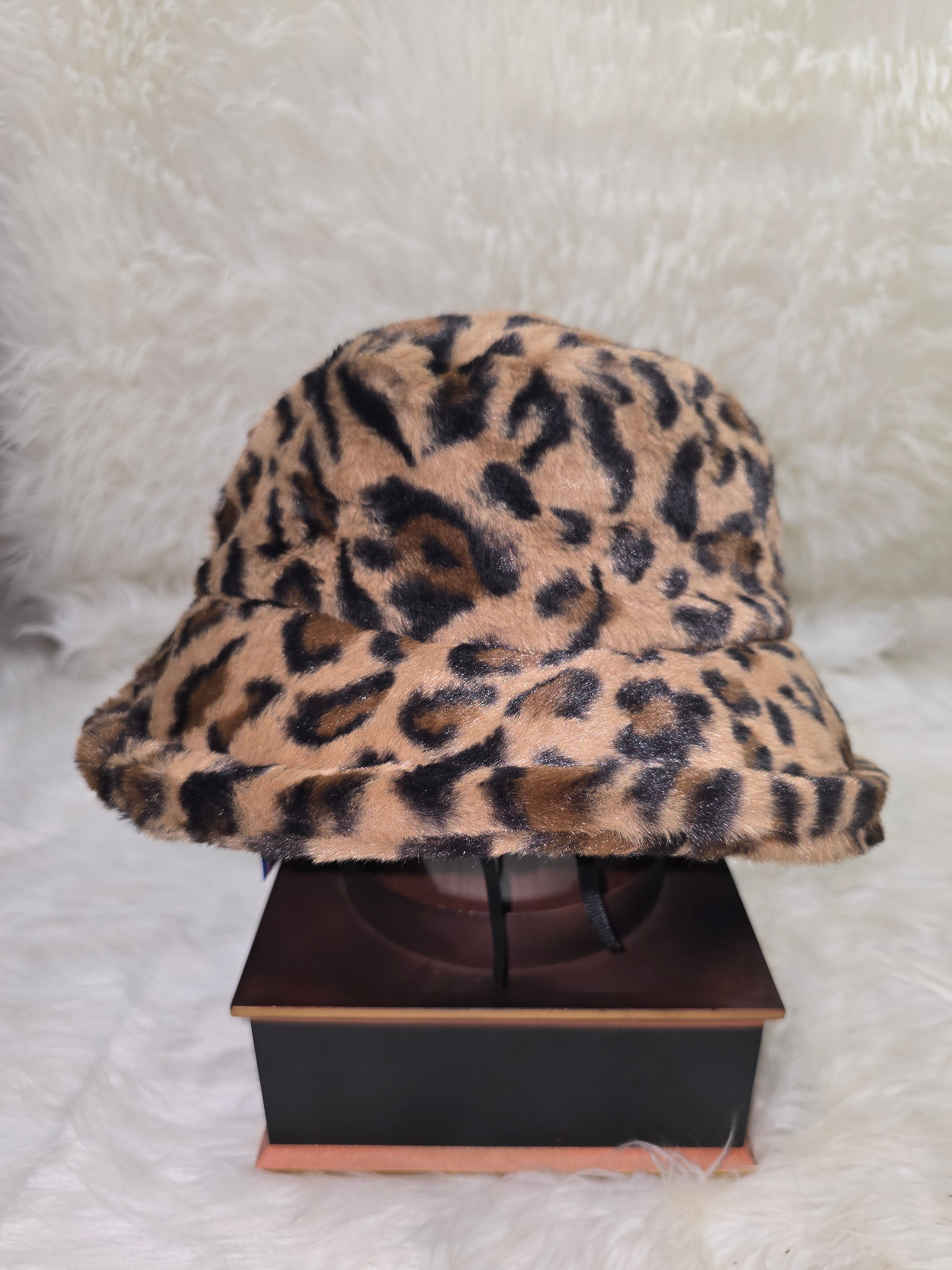 The Leopard Fuzzy Bucket Hat