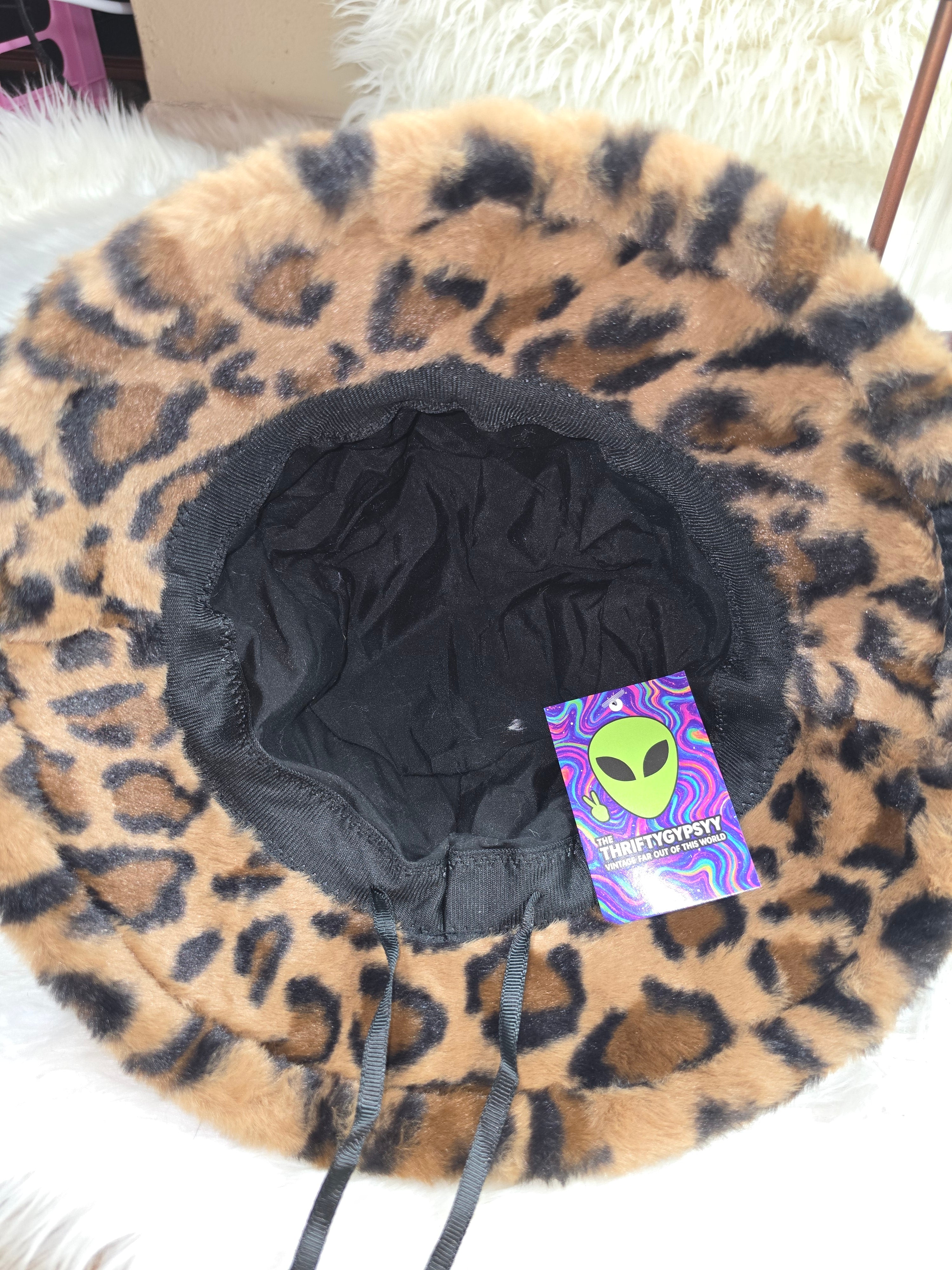 The Leopard Fuzzy Bucket Hat