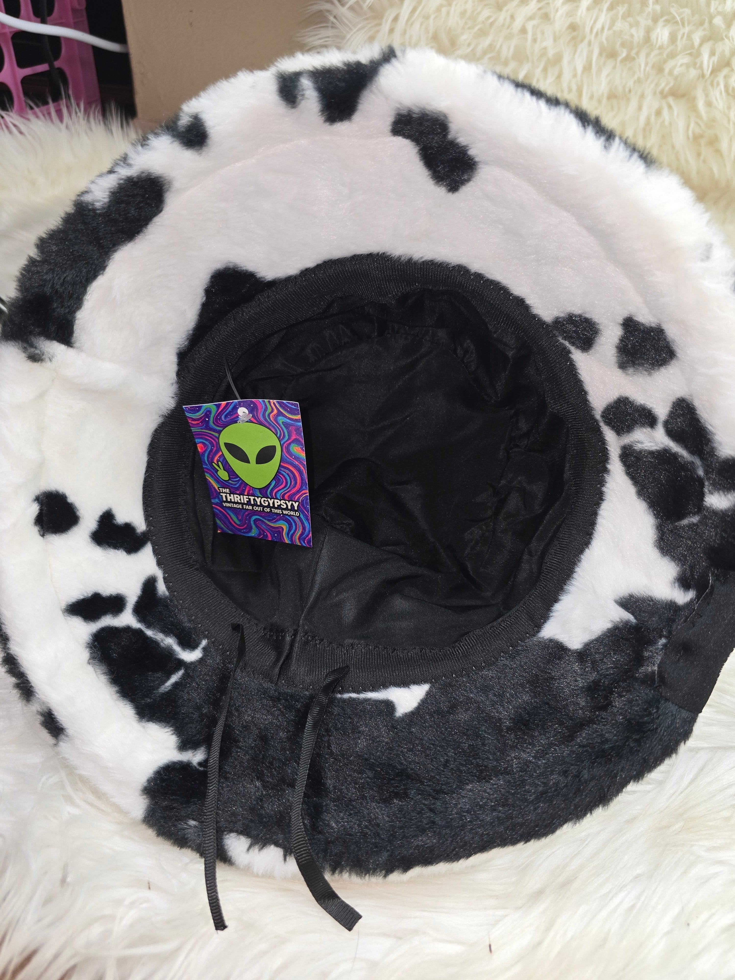 The "OG" Cowprint Fuzzy Bucket Hat