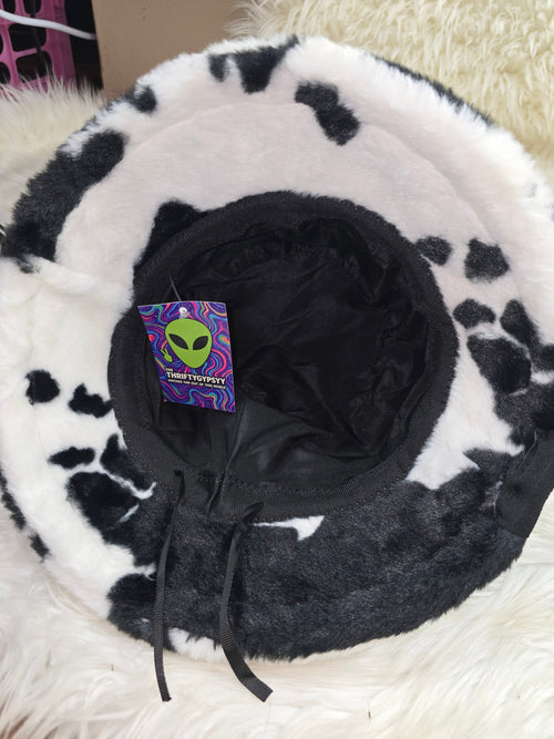 The "OG" Cowprint Fuzzy Bucket Hat