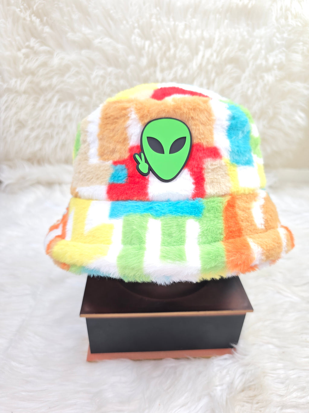 The White Alpha Fuzzy Bucket Hat