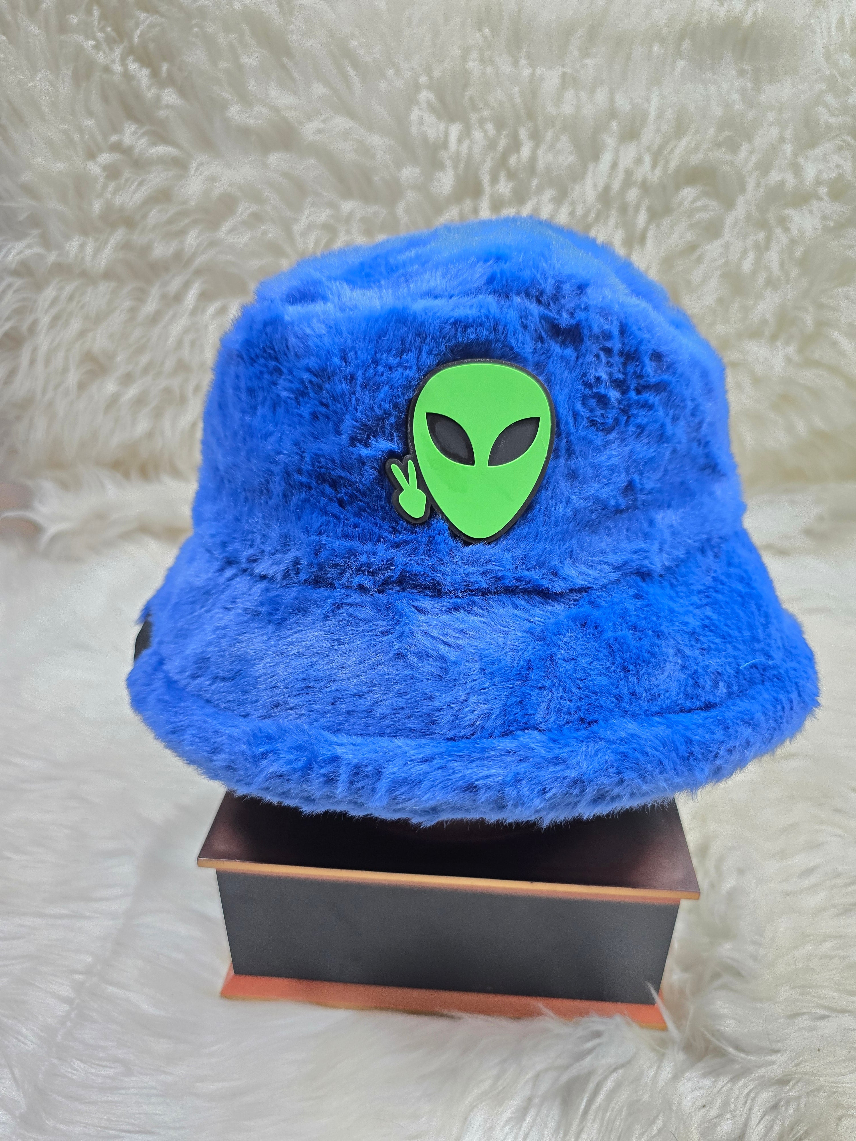 The Deep Blue Fuzzy Bucket Hat