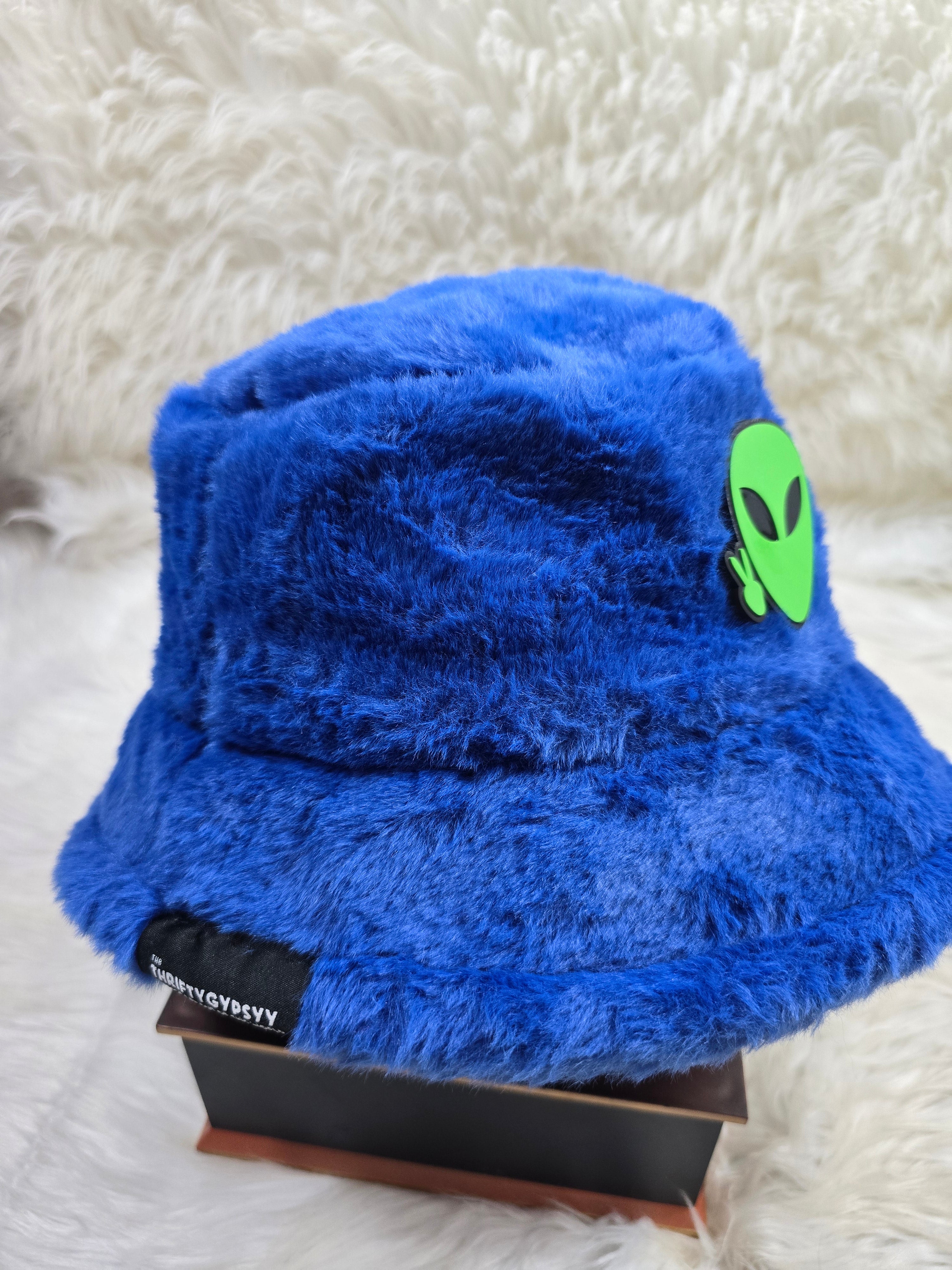The Deep Blue Fuzzy Bucket Hat