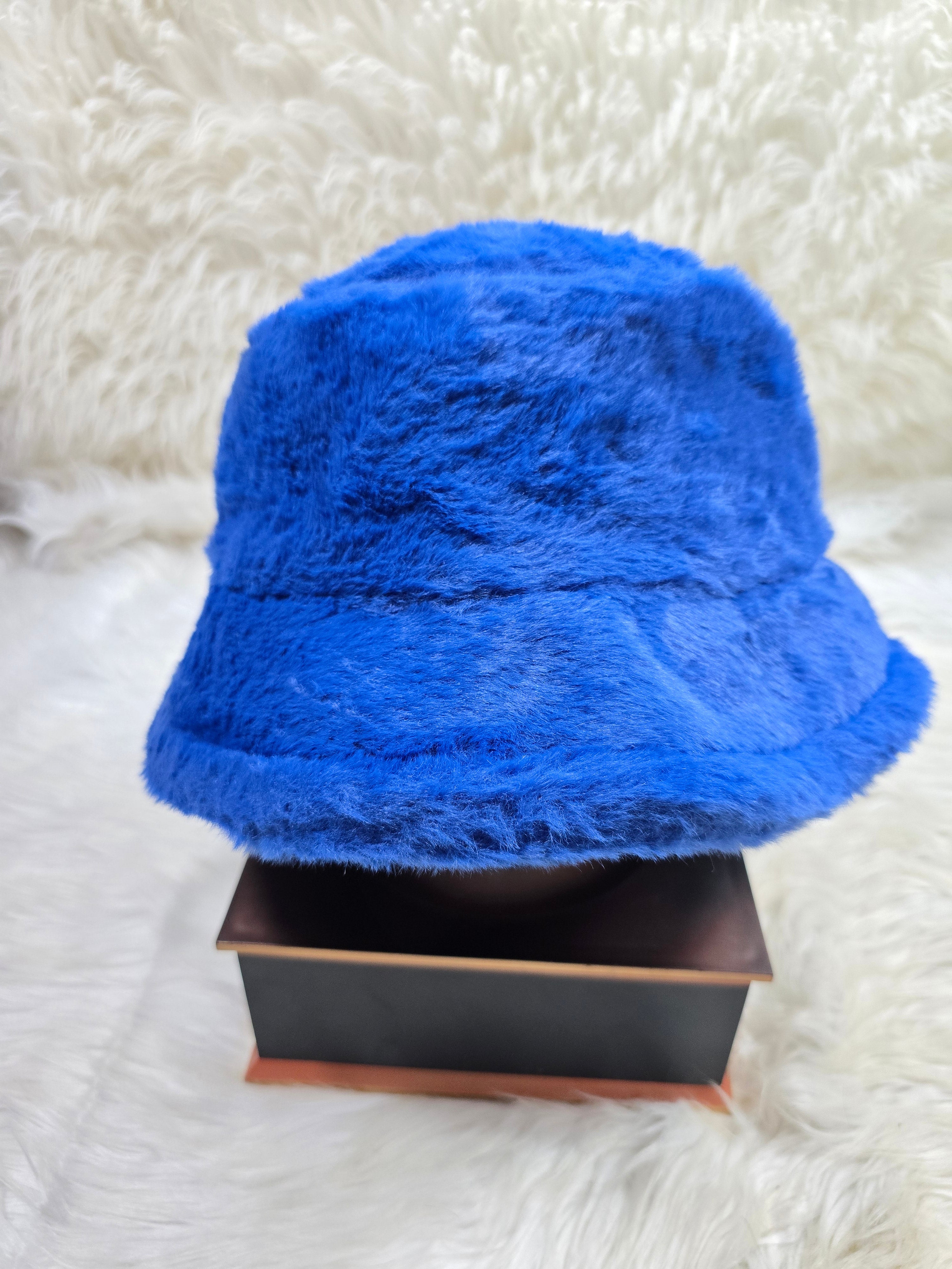 The Deep Blue Fuzzy Bucket Hat