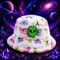 The White Butterfly Fuzzy Bucket Hat