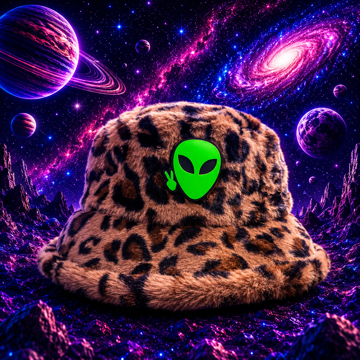 The Leopard Fuzzy Bucket Hat