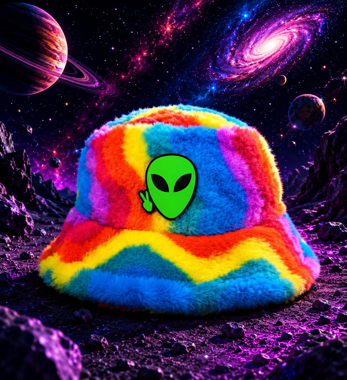The Rainbow #3 Fuzzy Bucket Hat