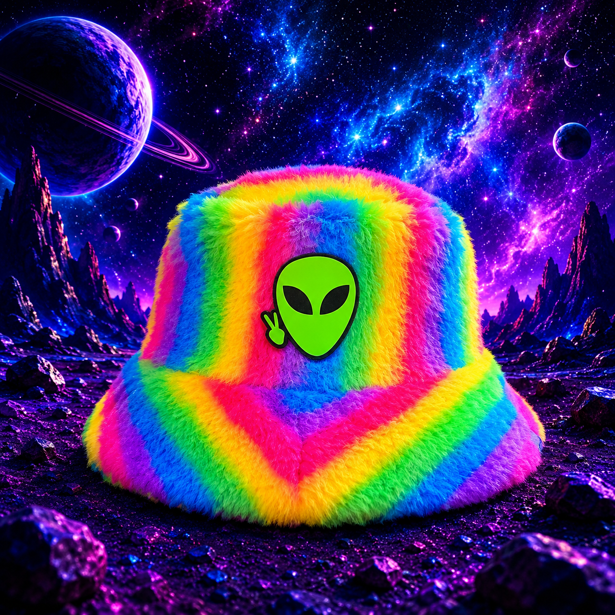 The Rainbow #1 Fuzzy Bucket Hat
