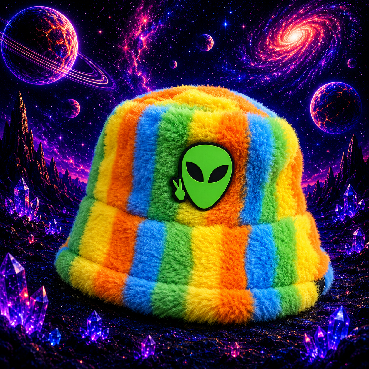 The Rainbow #2 Fuzzy Bucket Hat