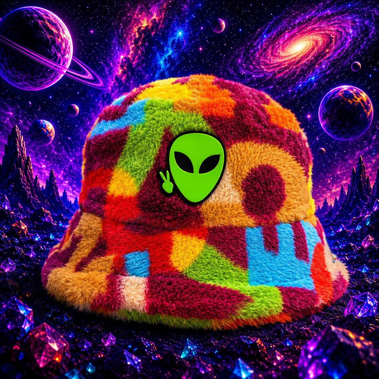 The Red Alpha Fuzzy Bucket Hat