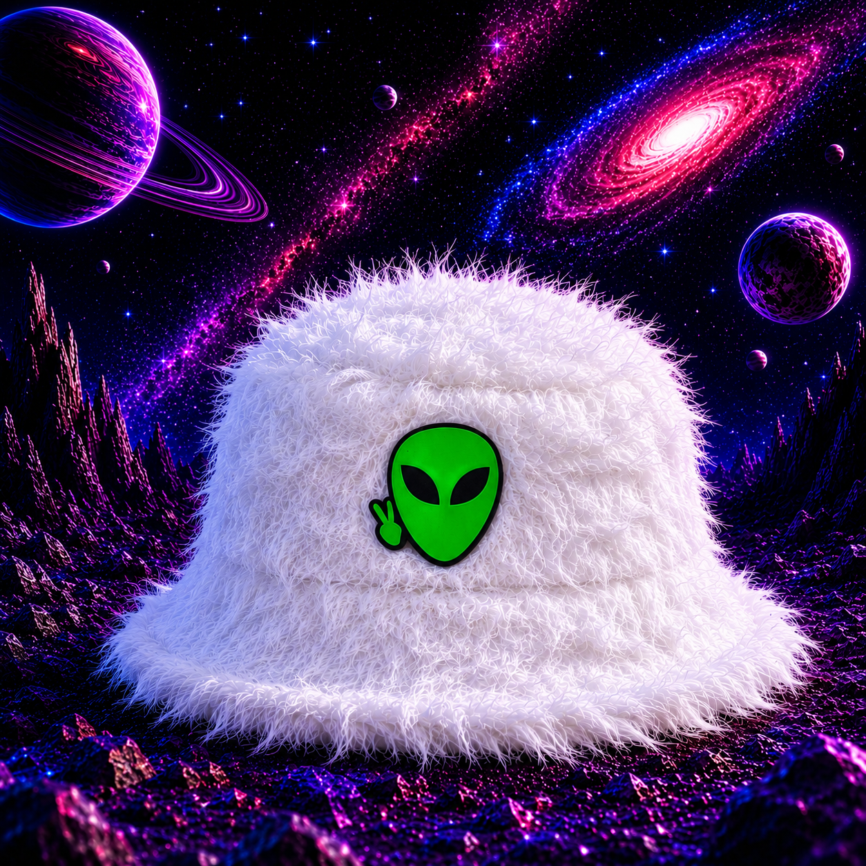 The White Yak Fuzzy Bucket Hat