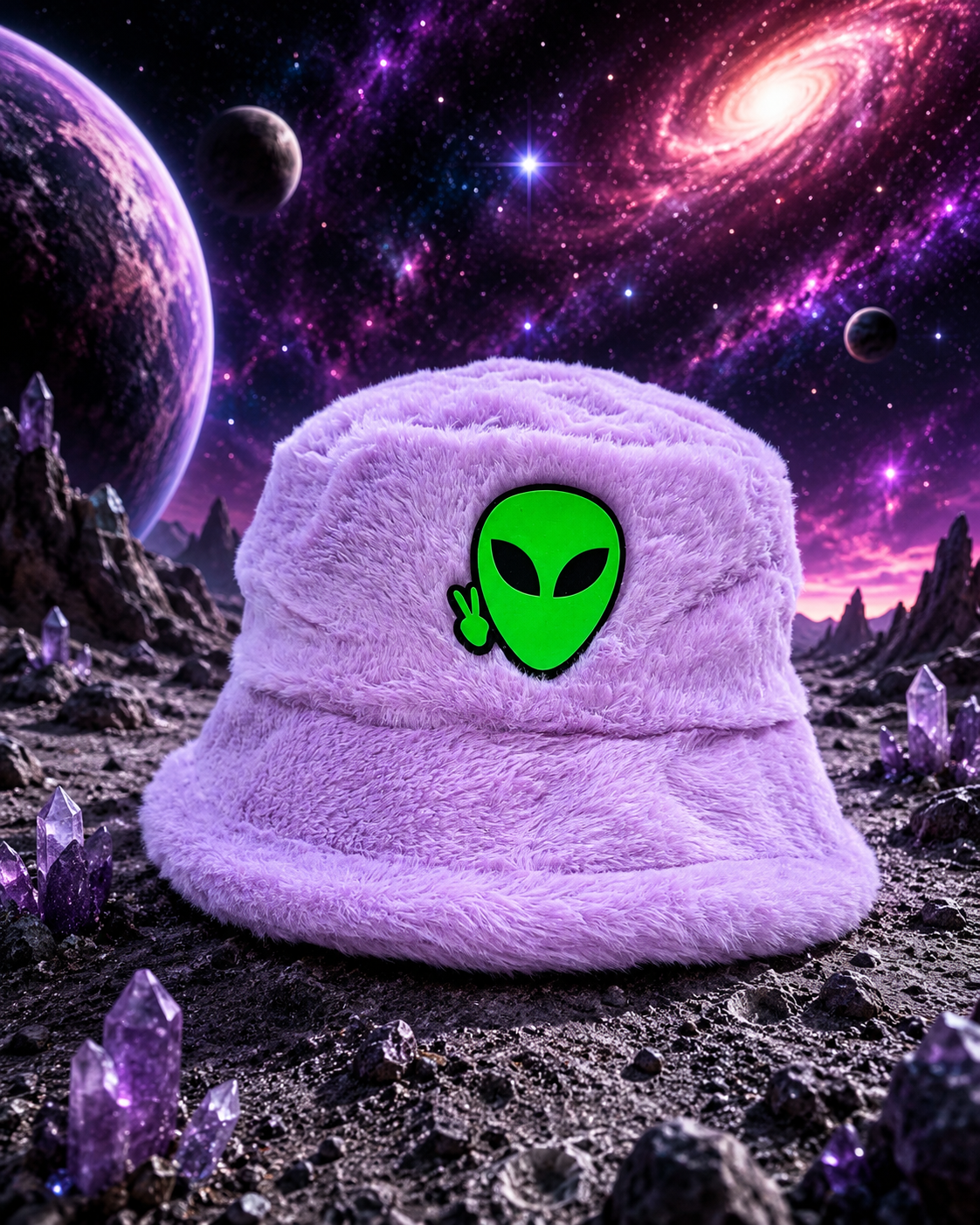 The Lavender Fuzzy Bucket Hat