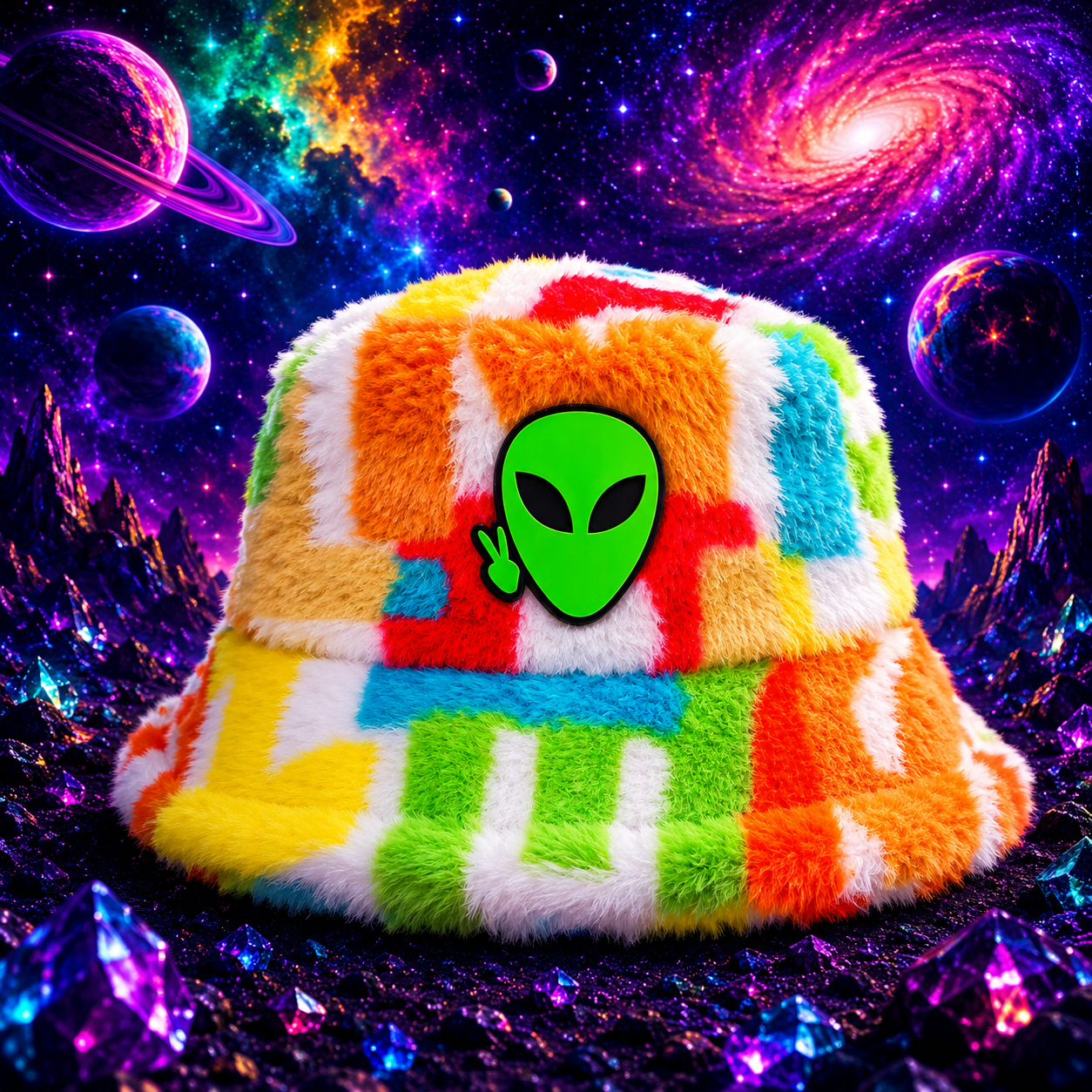 The White Alpha Fuzzy Bucket Hat