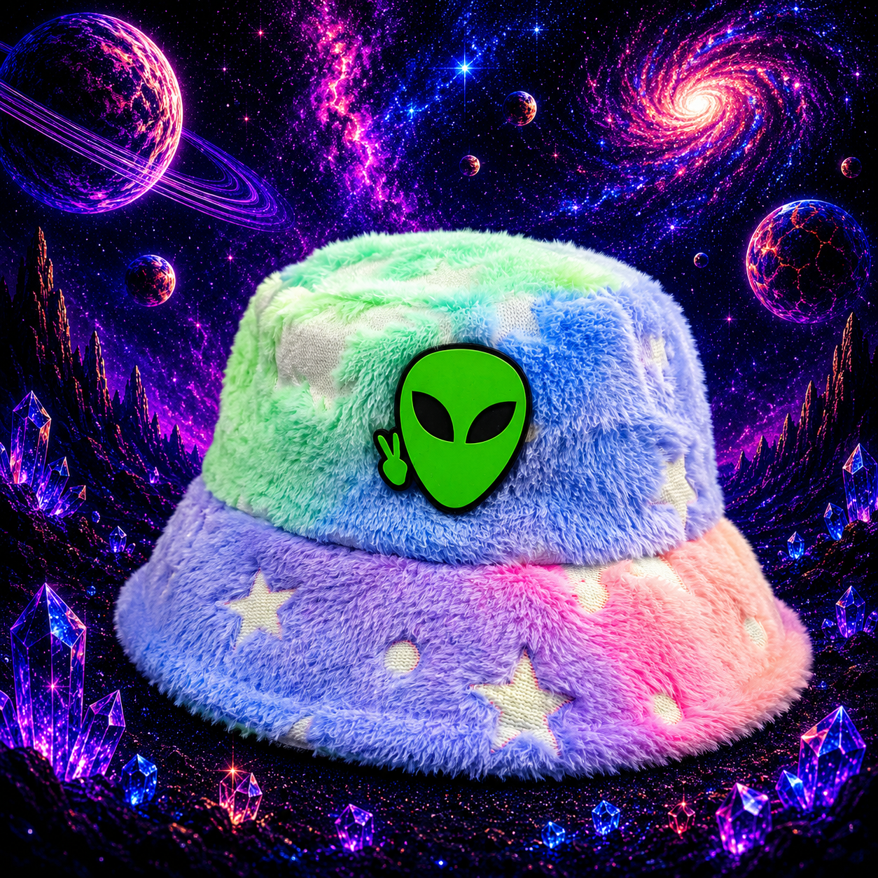 The Glow #1 Fuzzy Bucket Hat (Glows in the dark)